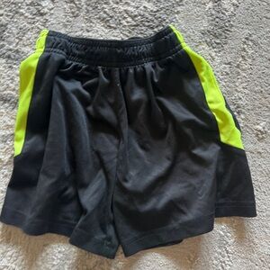 Black and Neon Green Athletic Shorts